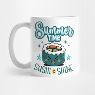 Sushi Eating Summer Time Kawaii Sushi Anime Japanese Mug